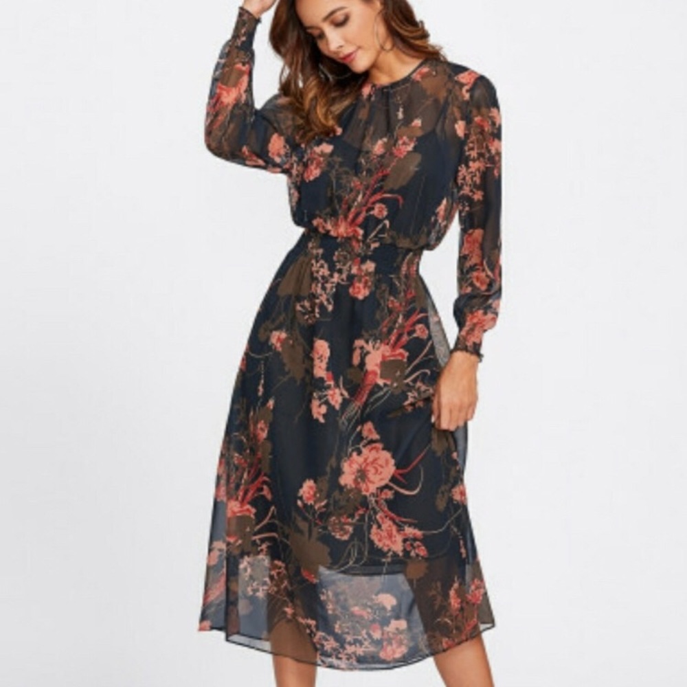 Floral mesh dress